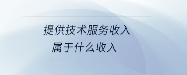 提供技術服務收入屬于什么收入 提供技術服務收入屬于什么收入