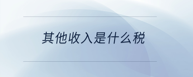 其他收入是什么稅？