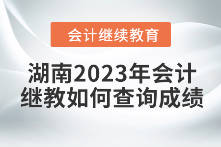 湖南2023年會計繼續(xù)教育如何查詢成績？