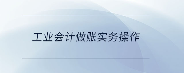 工業(yè)會計做賬實務操作