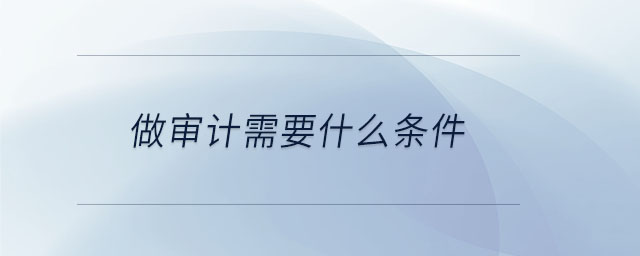 做審計(jì)需要什么條件 做審計(jì)需要什么條件