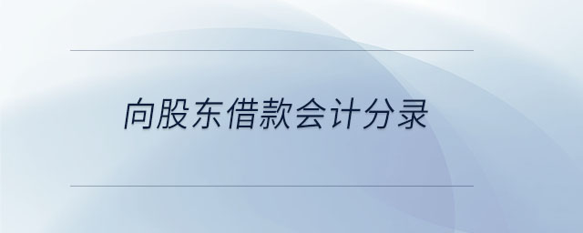向股東借款會計分錄 向股東借款會計分錄