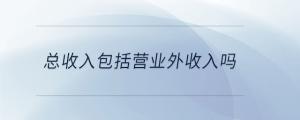 總收入包括營業(yè)外收入嗎
