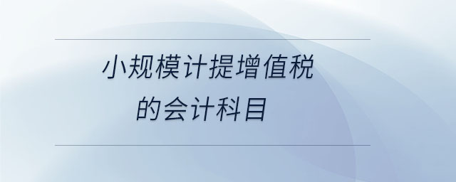 小規(guī)模計提增值稅的會計科目 小規(guī)模計提增值稅的會計科目
