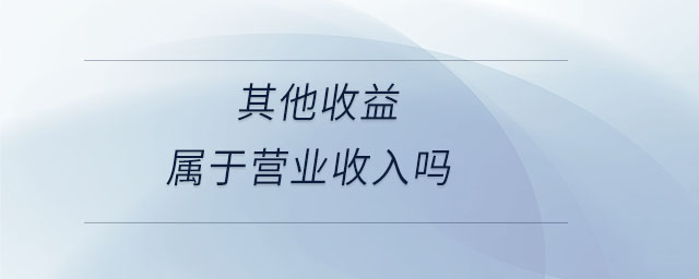 其他收益屬于營業(yè)收入嗎
