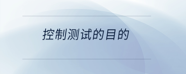 控制測試的目的？