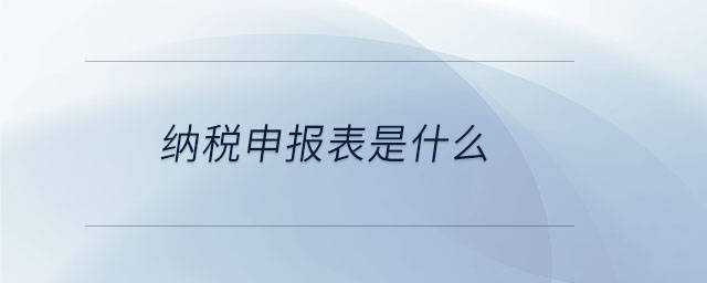 納稅申報(bào)表是什么