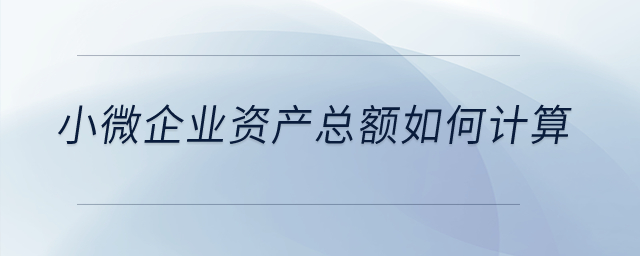 小微企業(yè)資產(chǎn)總額如何計算？