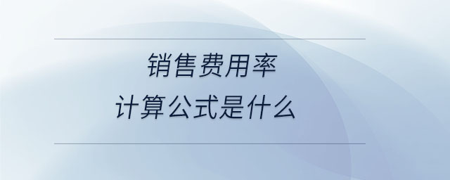 銷售費(fèi)用率計算公式是什么 銷售費(fèi)用率計算公式是什么