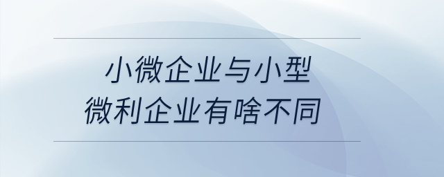 小微企業(yè)與小型微利企業(yè)有啥不同？