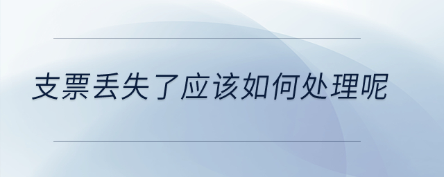 支票丟失了應(yīng)該如何處理呢？