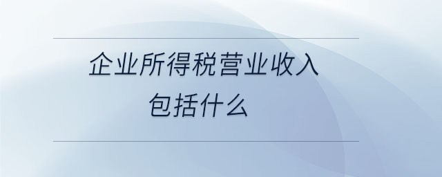 企業(yè)所得稅營業(yè)收入包括什么