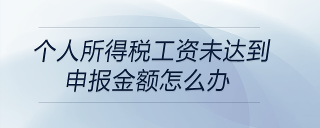 個人所得稅工資未達(dá)到申報金額怎么辦