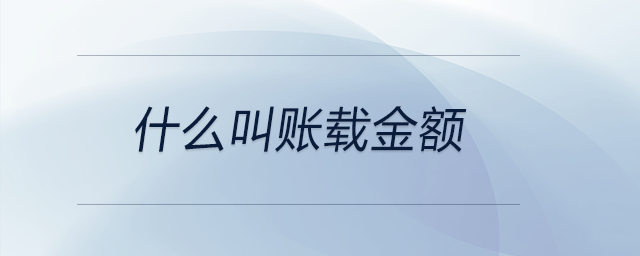 什么叫賬載金額 什么叫賬載金額