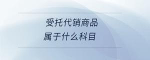 受托代銷(xiāo)商品屬于什么科目