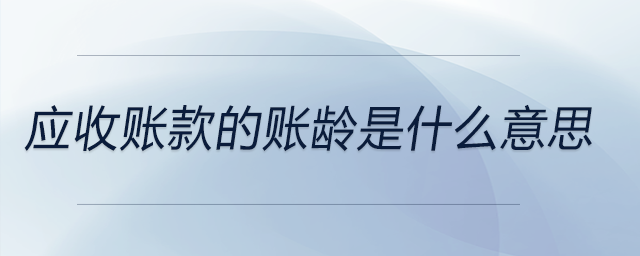 應(yīng)收賬款的賬齡是什么意思