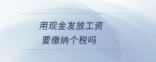 用現(xiàn)金發(fā)放工資要繳納個稅嗎 用現(xiàn)金發(fā)放工資要繳納個稅嗎
