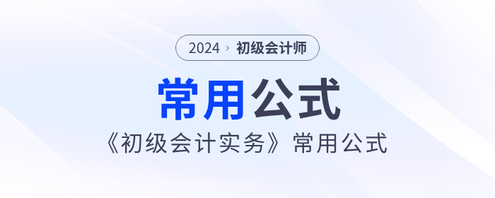 干貨分享：2024年《初級會計實務(wù)》常用公式