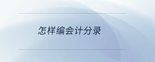 怎樣編會(huì)計(jì)分錄