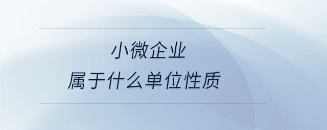 小微企業(yè)屬于什么單位性質(zhì) 小微企業(yè)屬于什么單位性質(zhì)