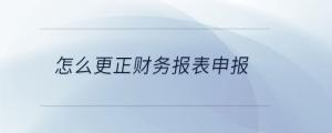 怎么更正財(cái)務(wù)報(bào)表申報(bào)