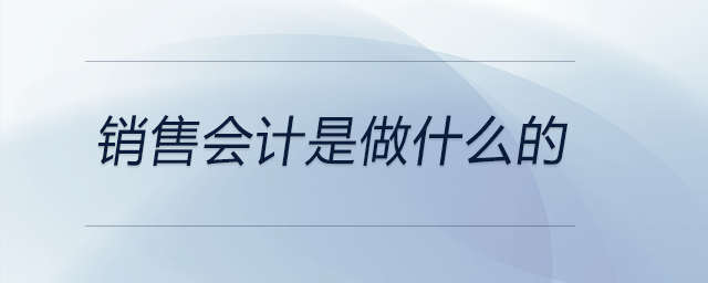 銷售會計(jì)是做什么的 銷售會計(jì)是做什么的