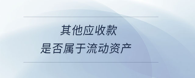 其他應(yīng)收款是否屬于流動資產(chǎn)