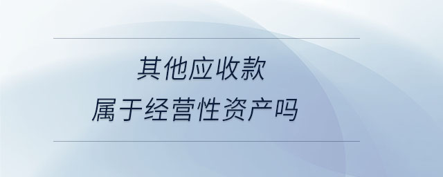 其他應(yīng)收款屬于經(jīng)營性資產(chǎn)嗎