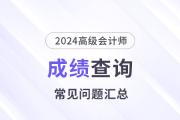 2024年高級會計(jì)師考試成績查詢常見問題匯總