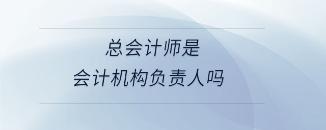 總會(huì)計(jì)師是會(huì)計(jì)機(jī)構(gòu)負(fù)責(zé)人嗎