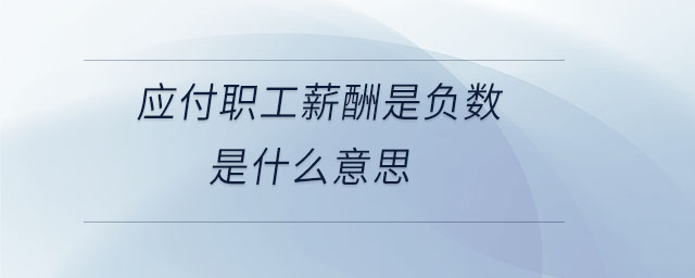 應付職工薪酬是負數(shù)是什么意思