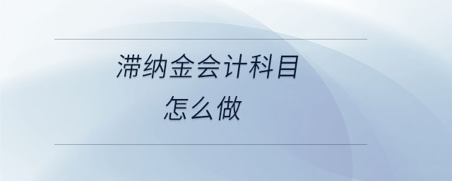 滯納金會(huì)計(jì)科目怎么做 滯納金會(huì)計(jì)科目怎么做