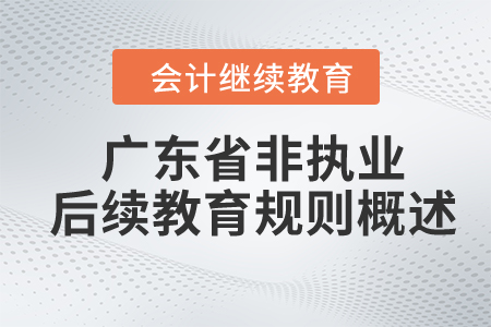 2024年廣東省注冊會計師（非執(zhí)業(yè)）后續(xù)教育規(guī)則概述