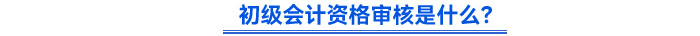 初級(jí)會(huì)計(jì)資格審核是什么？