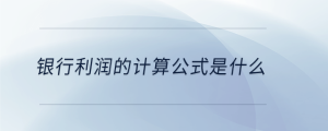 銀行利潤的計算公式是什么