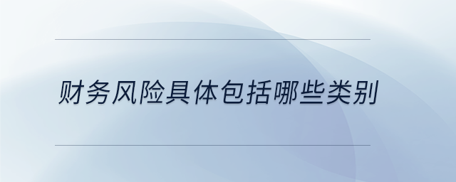 財務風險具體包括哪些類別
