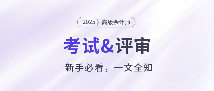 新手必看！關(guān)于2025年高級會計(jì)職稱考試&評審
