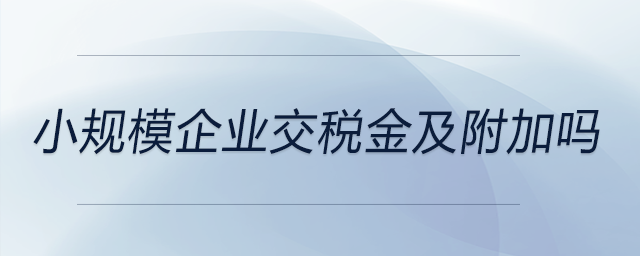 小規(guī)模企業(yè)交稅金及附加嗎 小規(guī)模企業(yè)交稅金及附加嗎
