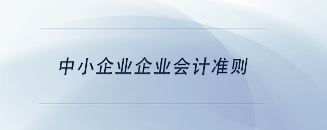 中級(jí)會(huì)計(jì)中小企業(yè)企業(yè)會(huì)計(jì)準(zhǔn)則