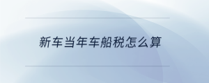新車當年車船稅怎么算