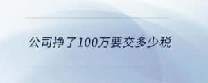 公司掙了100萬(wàn)要交多少稅