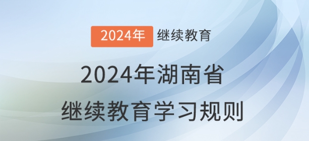 2024年湖南省會計繼續(xù)教育學習規(guī)則