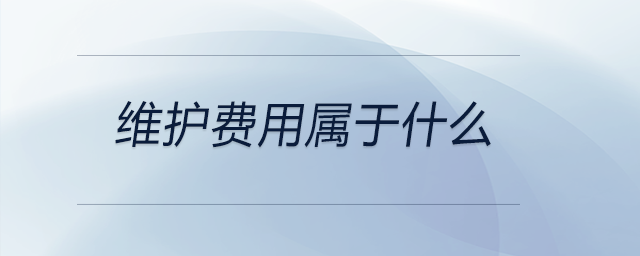 維護費用屬于什么