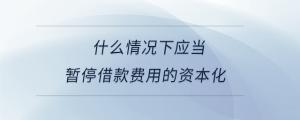 什么情況下應當暫停借款費用的資本化