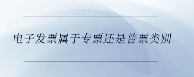 電子發(fā)票屬于專票還是普票類別 電子發(fā)票屬于專票還是普票類別