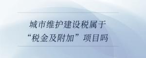 城市維護建設(shè)稅屬于“稅金及附加”項目嗎