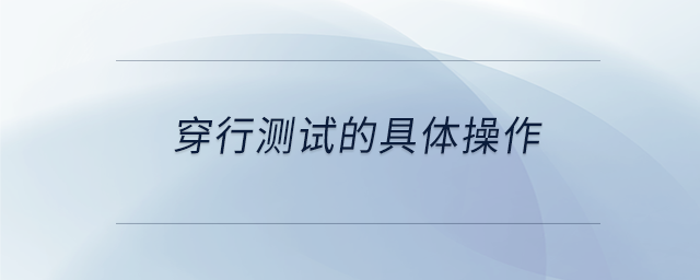 穿行測試的具體操作 穿行測試的具體操作