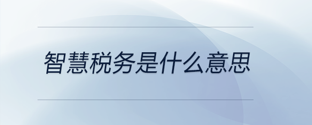 智慧稅務(wù)是什么意思