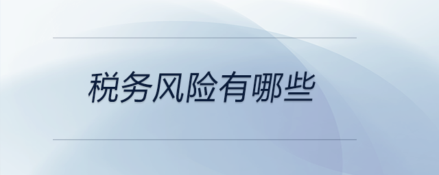 稅務(wù)風(fēng)險(xiǎn)有哪些 稅務(wù)風(fēng)險(xiǎn)有哪些