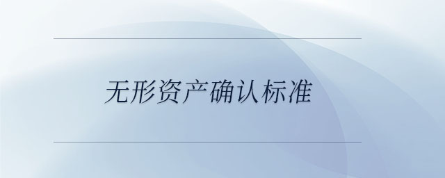 無(wú)形資產(chǎn)確認(rèn)標(biāo)準(zhǔn)